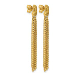 Leslie's 14K Polished Fancy Curb Link Tassel Post Dangle Earrings - Product Photo