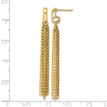 Leslie's 14K Polished Fancy Curb Link Tassel Post Dangle Earrings - Product Photo
