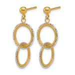 Leslie's 14KTT Polished Brushed D/C Circles Post Dangle Earrings - Product Photo