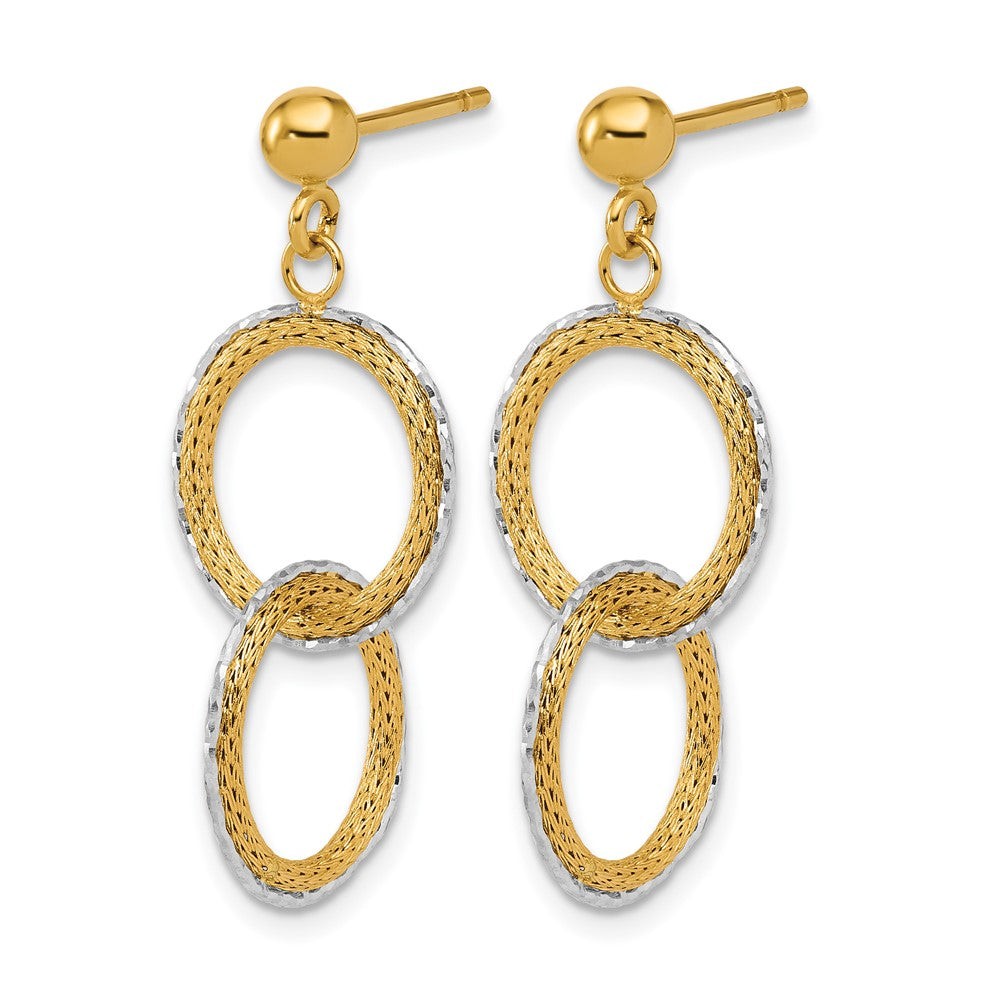 Leslie's 14KTT Polished Brushed D/C Circles Post Dangle Earrings - Product Photo