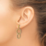 Leslie's 14KTT Polished Brushed D/C Circles Post Dangle Earrings - Product Photo