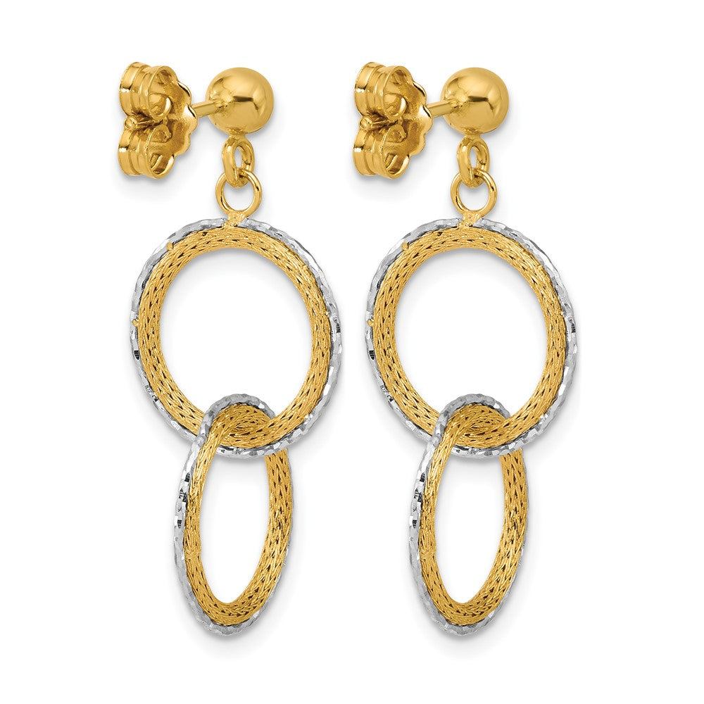 Leslie's 14KTT Polished Brushed D/C Circles Post Dangle Earrings - Product Photo