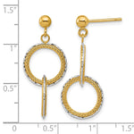 Leslie's 14KTT Polished Brushed D/C Circles Post Dangle Earrings - Product Photo