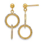 Leslie's 14KTT Polished Brushed D/C Circles Post Dangle Earrings - Product Photo