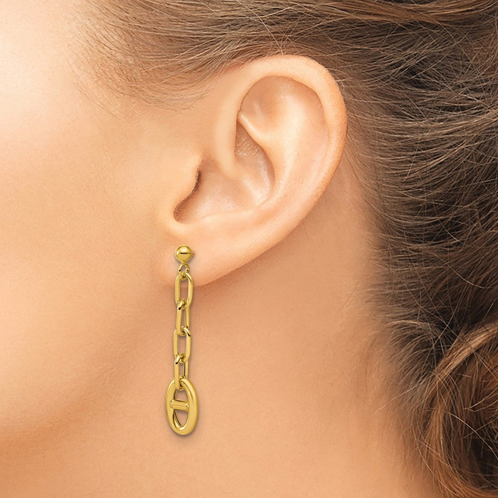 Leslie's 14K Polished Anchor Link Post Dangle Earrings - Product Photo