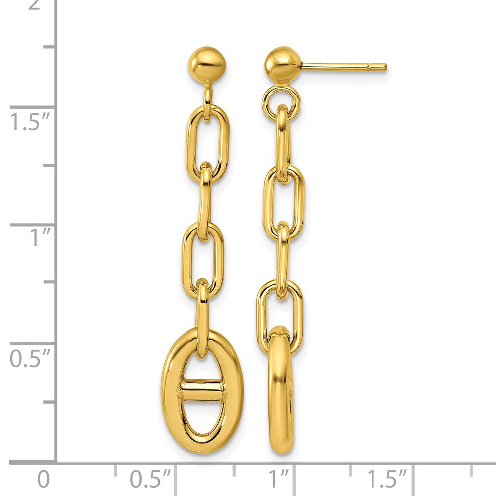Leslie's 14K Polished Anchor Link Post Dangle Earrings - Product Photo
