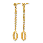 Leslie's 14K Polished and Brushed Navette Link Post Dangle Earrings - Product Photo