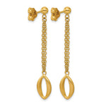 Leslie's 14K Polished and Brushed Navette Link Post Dangle Earrings - Product Photo