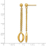 Leslie's 14K Polished and Brushed Navette Link Post Dangle Earrings - Product Photo
