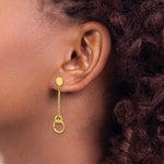 Leslie's 14K Polished 2-Strand Double Circle Post Dangle Earrings - Product Photo