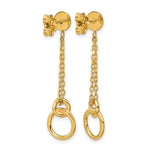 Leslie's 14K Polished 2-Strand Double Circle Post Dangle Earrings - Product Photo