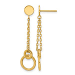 Leslie's 14K Polished 2-Strand Double Circle Post Dangle Earrings - Product Photo