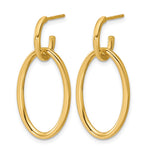 Leslie's 14K Polished Fancy Oval Link Post Dangle Earrings - Product Photo