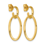 Leslie's 14K Polished Fancy Oval Link Post Dangle Earrings - Product Photo