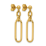 Leslie's 14K Polished Fancy Elongated Oval Link Post Dangle Earrings - Product Photo