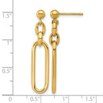 Leslie's 14K Polished Fancy Elongated Oval Link Post Dangle Earrings - Product Photo