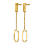 Leslie's 14K Polished Elongated Oval and Bar Post Dangle Earrings - Product Photo