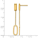 Leslie's 14K Polished Elongated Oval and Bar Post Dangle Earrings - Product Photo