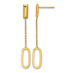 Leslie's 14K Polished Elongated Oval and Bar Post Dangle Earrings - Product Photo