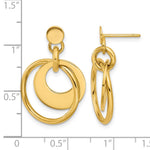 Leslie's 14K Polished Fancy Double Circle Post Dangle Earrings - Product Photo