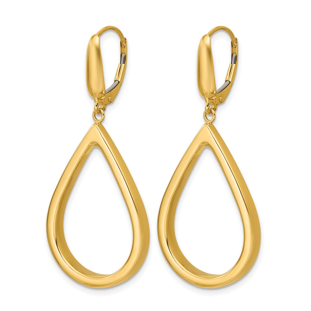 Leslie's 14K Polished Open Teardrop Leverback Dangle Earrings - Product Photo