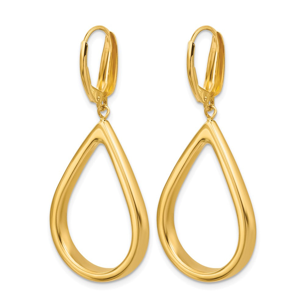 Leslie's 14K Polished Open Teardrop Leverback Dangle Earrings - Product Photo