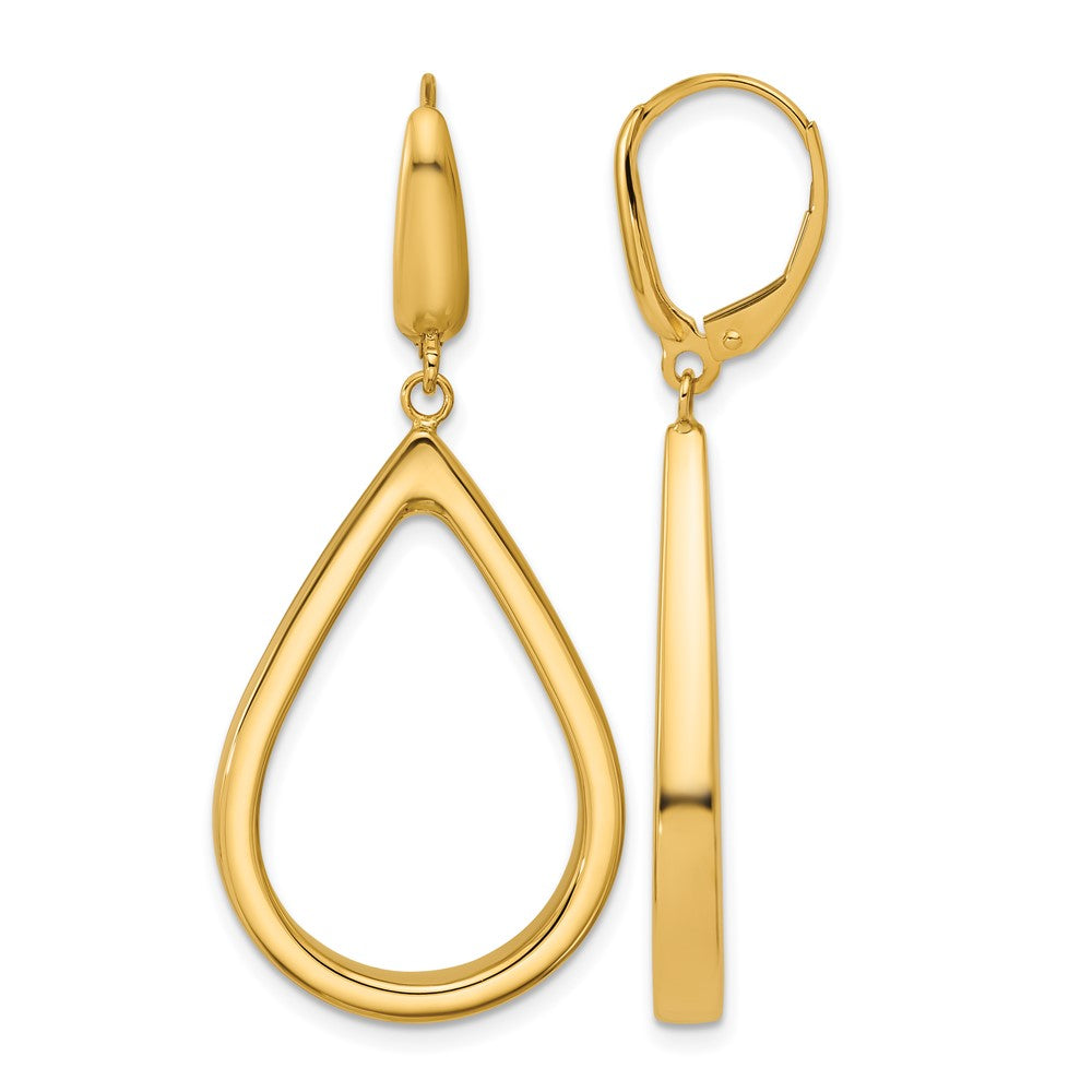 Leslie's 14K Polished Open Teardrop Leverback Dangle Earrings - Product Photo