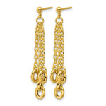 Leslie's 14K Polished Fancy 3-Strand Cable Link Post Dangle Earrings - Product Photo