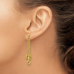 Leslie's 14K Polished Fancy 3-Strand Cable Link Post Dangle Earrings - Product Photo