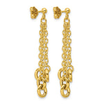 Leslie's 14K Polished Fancy 3-Strand Cable Link Post Dangle Earrings - Product Photo