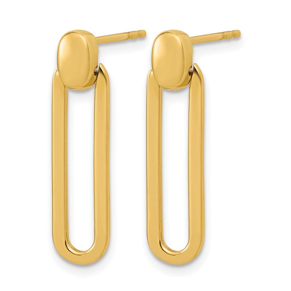 Leslie's 14K Polished Link Dangle Post Earrings - Product Photo