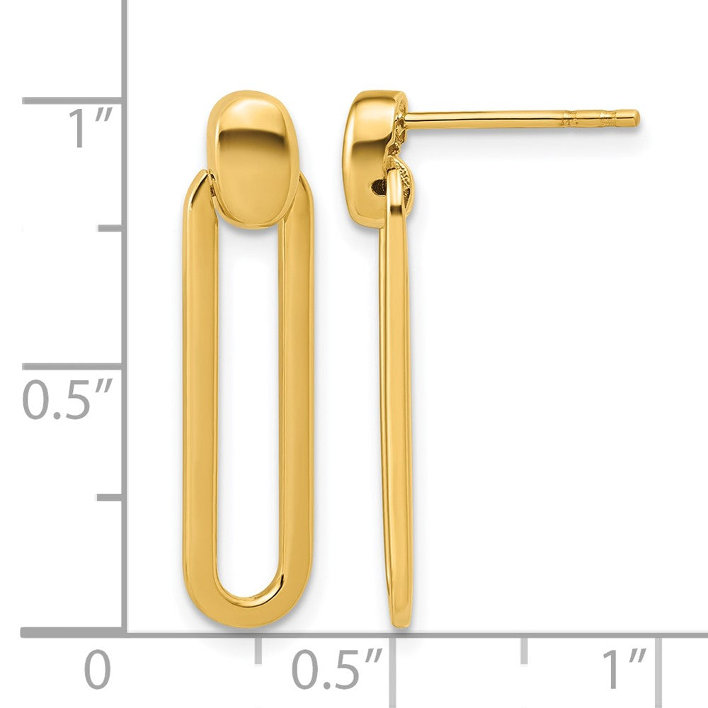Leslie's 14K Polished Link Dangle Post Earrings - Product Photo