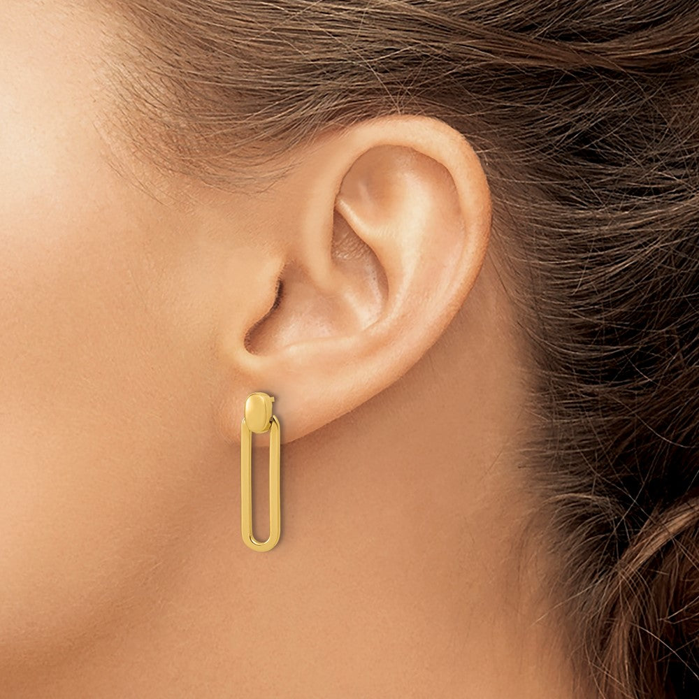 Leslie's 14K Polished Link Dangle Post Earrings - Product Photo