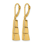 Leslie's 14K Polished CZ Tapered Dangle Leverback Earrings - Product Photo