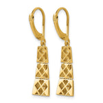 Leslie's 14K Polished CZ Tapered Dangle Leverback Earrings - Product Photo