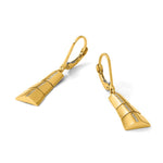 Leslie's 14K Polished CZ Tapered Dangle Leverback Earrings - Product Photo