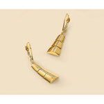 Leslie's 14K Polished CZ Tapered Dangle Leverback Earrings - Product Photo