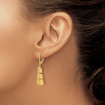 Leslie's 14K Polished CZ Tapered Dangle Leverback Earrings - Product Photo