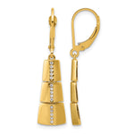 Leslie's 14K Polished CZ Tapered Dangle Leverback Earrings - Product Photo