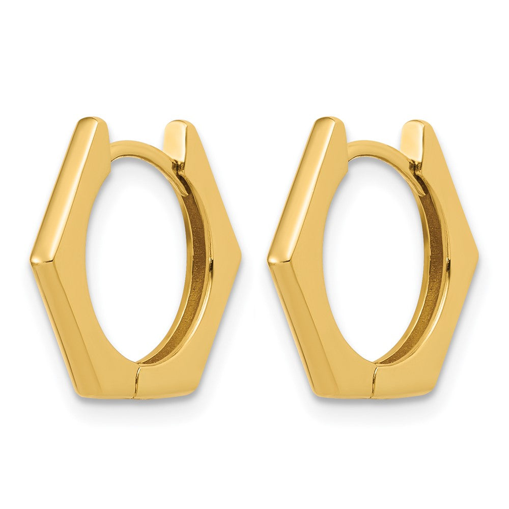 Leslie's 14K Polished Hexagon Hinged Hoop Earrings - Product Photo