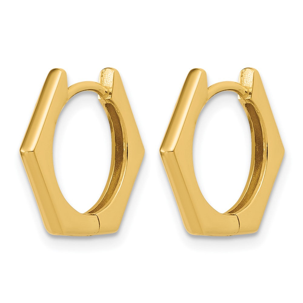 Leslie's 14K Polished Hexagon Hinged Hoop Earrings - Product Photo