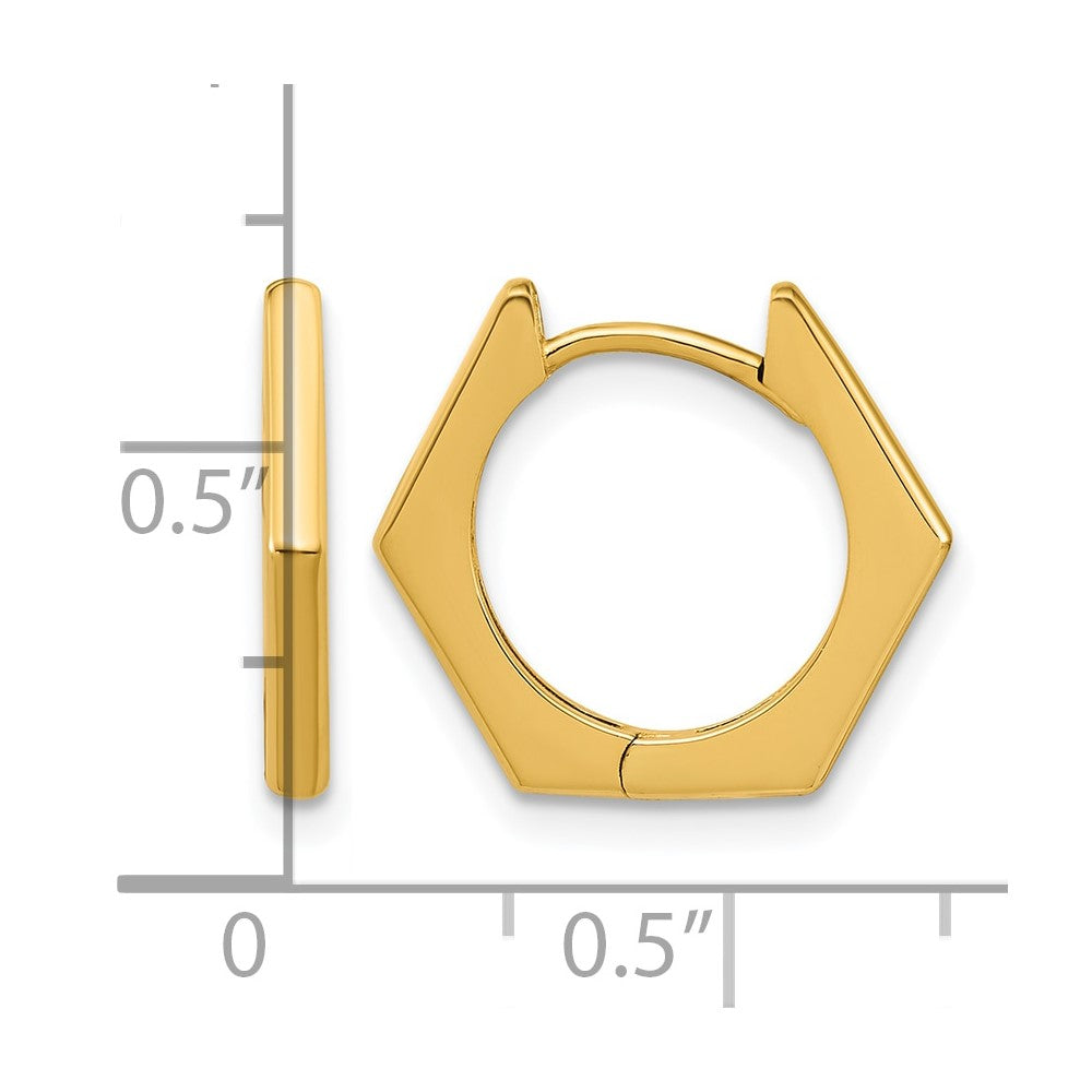 Leslie's 14K Polished Hexagon Hinged Hoop Earrings - Product Photo