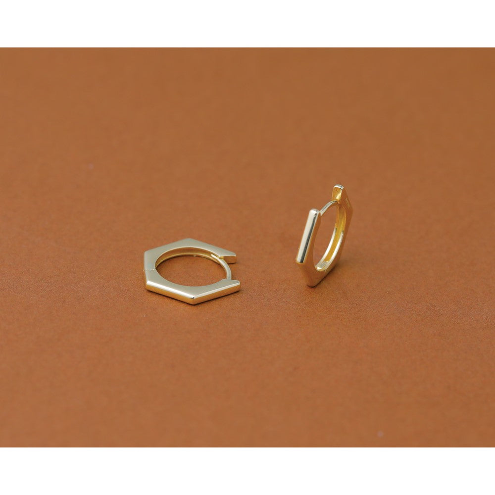 Leslie's 14K Polished Hexagon Hinged Hoop Earrings - Product Photo