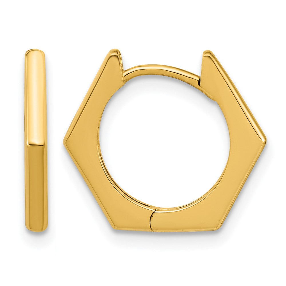 Leslie's 14K Polished Hexagon Hinged Hoop Earrings - Product Photo