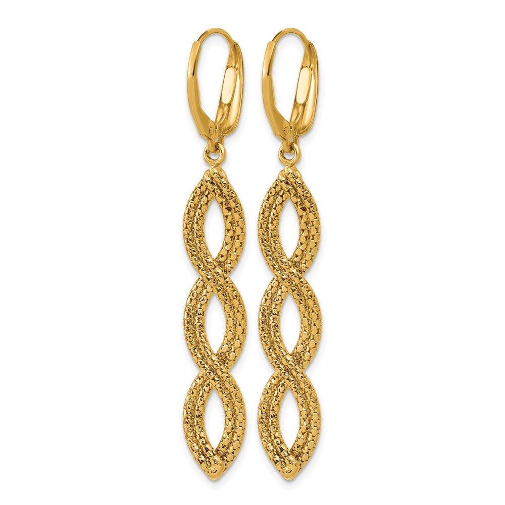 Leslie's 14K Polished Fancy Woven Dangle Leverback Earrings - Product Photo