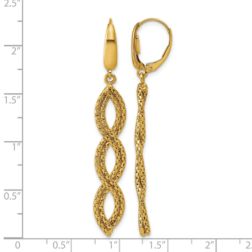 Leslie's 14K Polished Fancy Woven Dangle Leverback Earrings - Product Photo