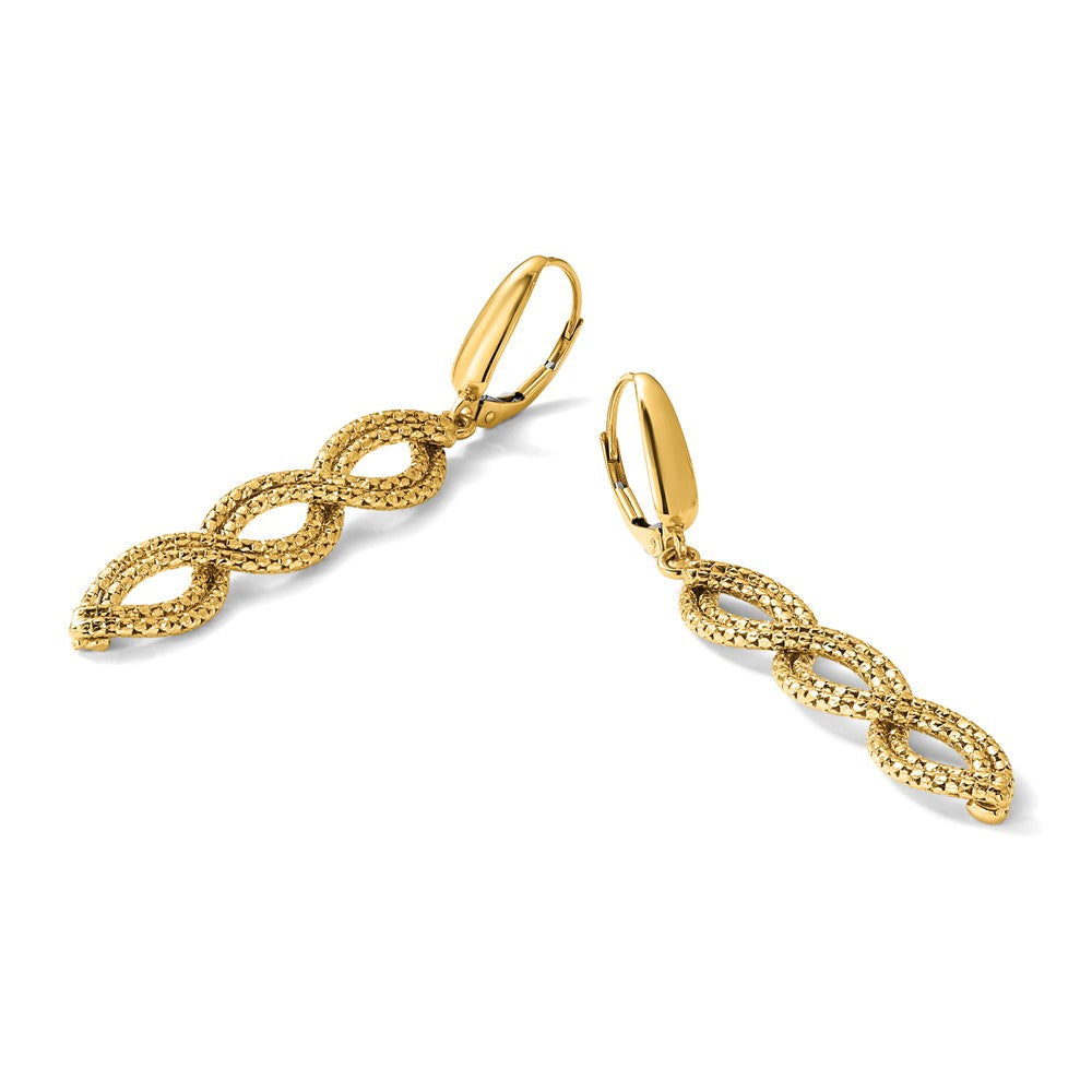 Leslie's 14K Polished Fancy Woven Dangle Leverback Earrings - Product Photo