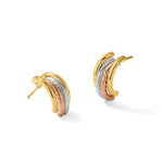 Leslie's 14K w/Rhod/Rose Gold-plat Polished/Twisted J-Hoop Post Earrings - Product Photo