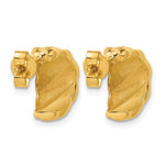 Leslie's 14K Polished and Grooved J-Hoop Post Earrings - Product Photo