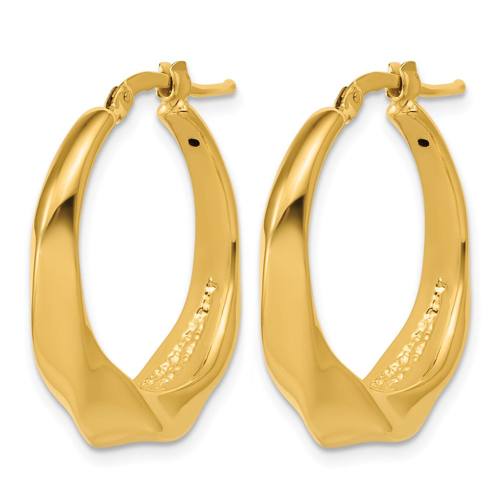 Leslie's 14K Polished Twisted Hollow Hoop Earrings - Product Photo